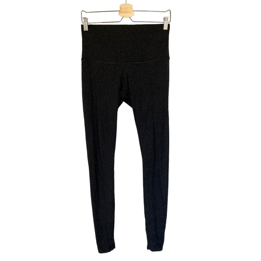 Lululemon Athletica Gray High Rise Wunder Under Knit Gel Logo Leggings Size 8